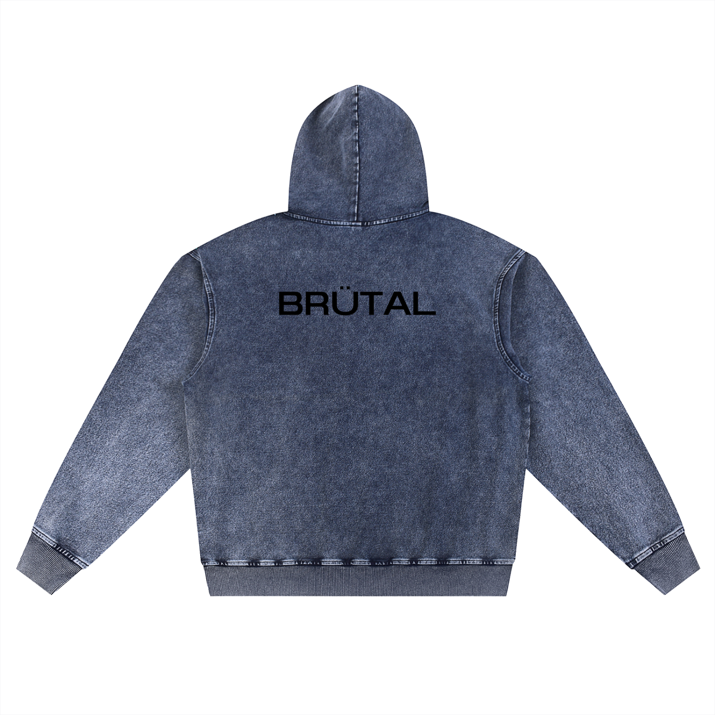 Snow Wash BRÜTAL Oversized Hoodie – Royal Blue