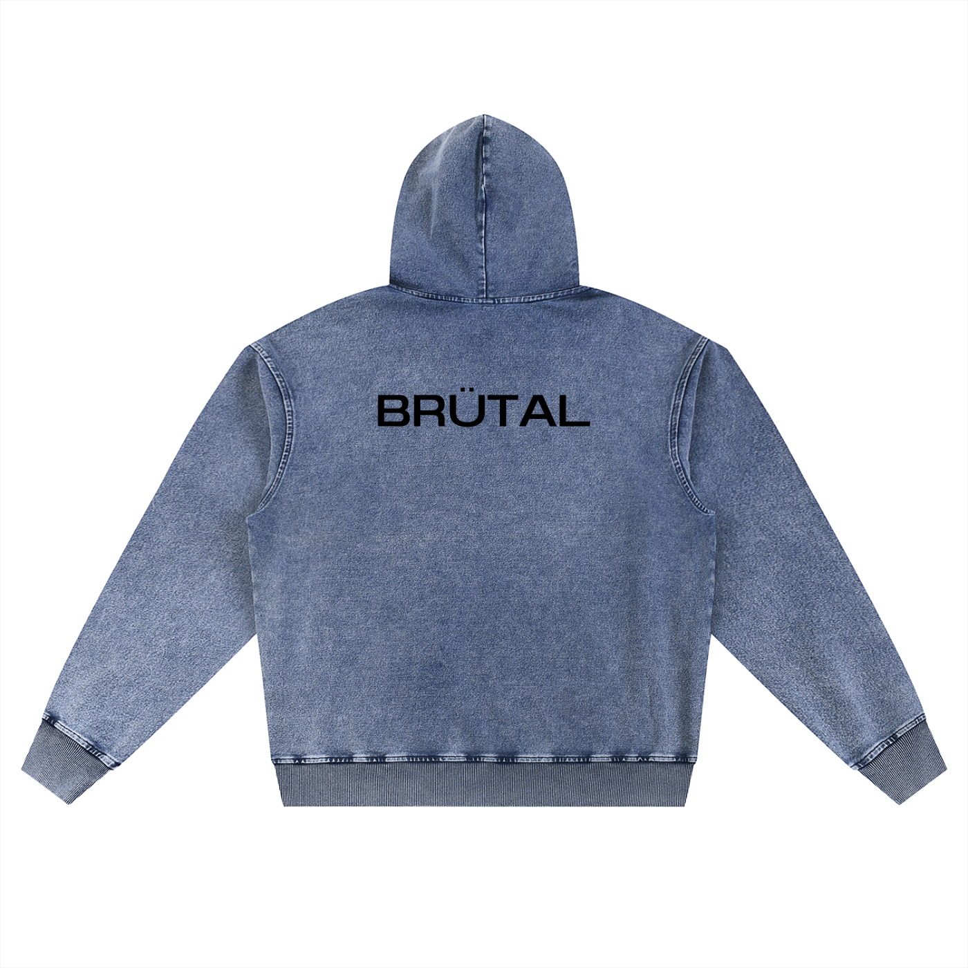 Snow Wash BRÜTAL Oversized Hoodie – Light Blue