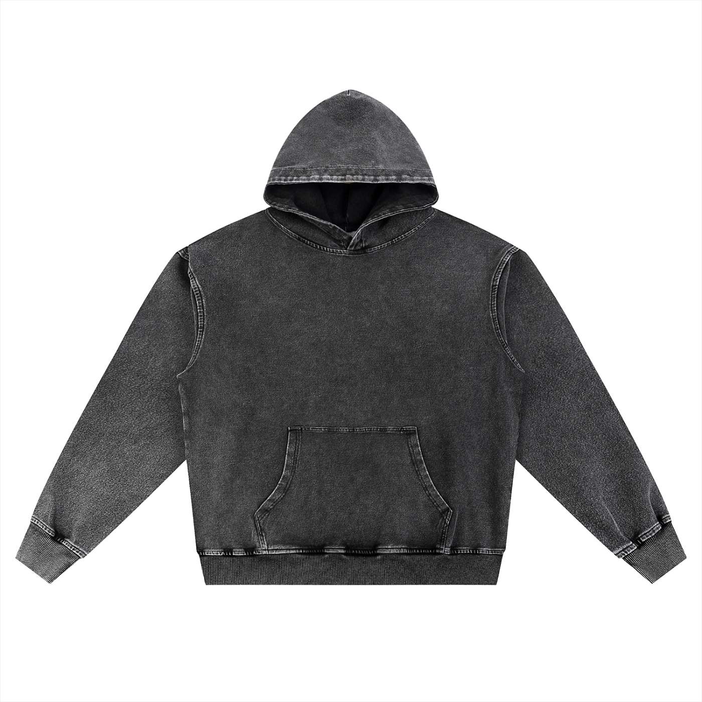Snow Wash BRÜTAL Oversized Hoodie – Black