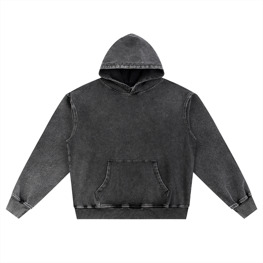 Snow Wash BRÜTAL Oversized Hoodie – Black